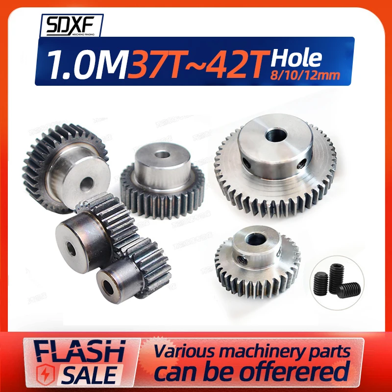 1/2/4pcs 1Modulus37/38/39/40/42Teeth inner hole6/7/8/10/12/15mm Gear Teeth Spiral Bevel Gears Wheel Process Hole