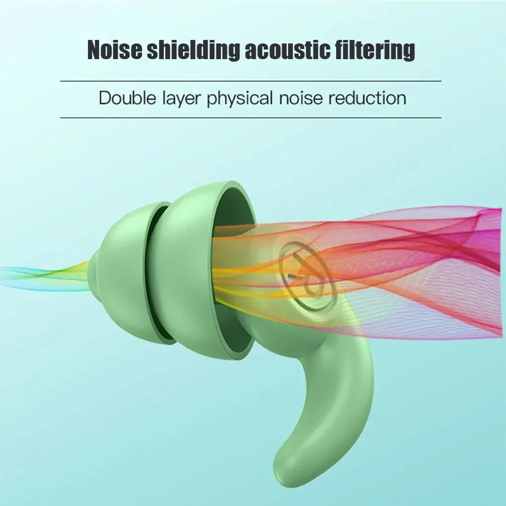 Anti Noise Silicone Earplug Sleep Noise Reduction Ear Plug Canceling Soundproof Ear Plugs Waterproof Swimming Soft Ear Protector view 3