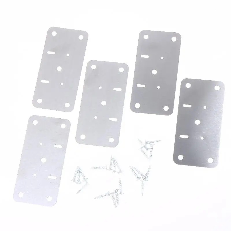 

Cabinet Hinge Repair Plate Kit For Home Kitchen Cabinets And Furniture With Holes, Stainless Steel Door Hinge Mounting Plate