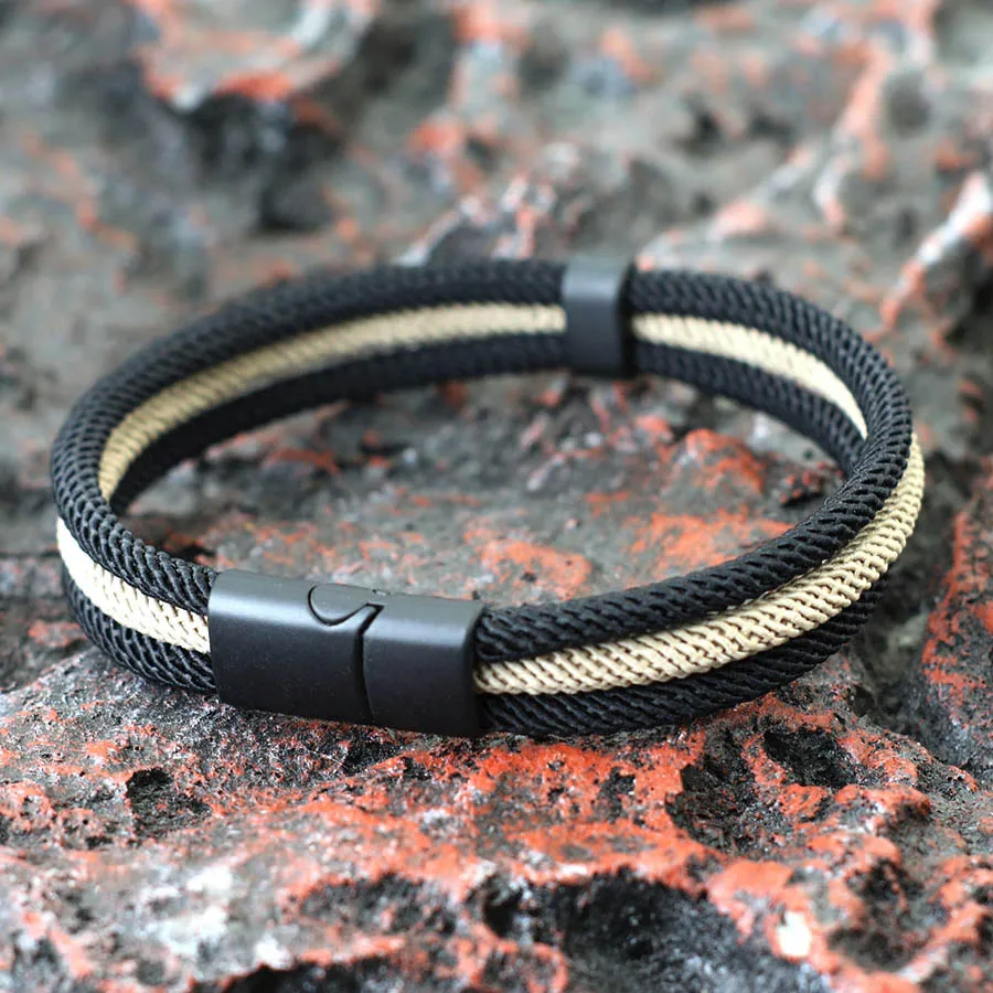 Novel Grade A Milan Rope Bracelet For Men Detachable Magnetic Buckle Outdoor Sports Camping Braslet Casual Accessories Pulseria