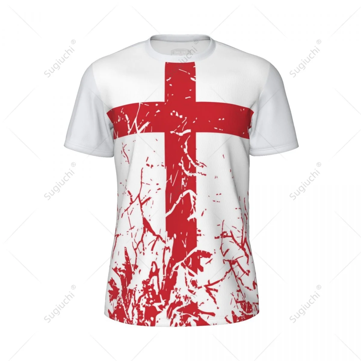 Exclusive design England Flag Grain 3D Printed Men For Running Bike Soccer Tennis Fitness Sports tshirt Mesh Fans Short T-shirt