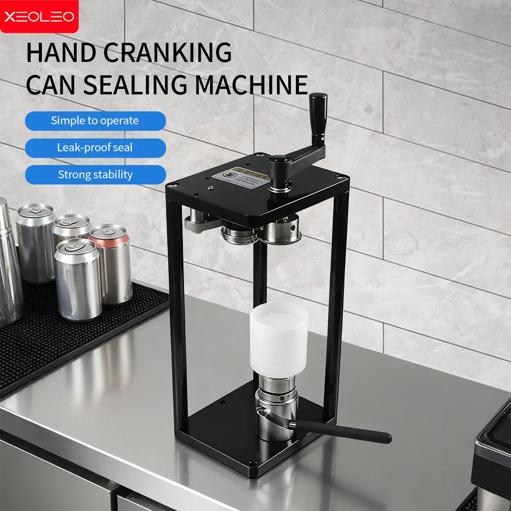 

XEOLEO Manual Can Sealer for 55mm Lid PET Plastic Aluminum Tin Jar Soft Drinks/Coffee/Milk Tea Can Sealing Machine