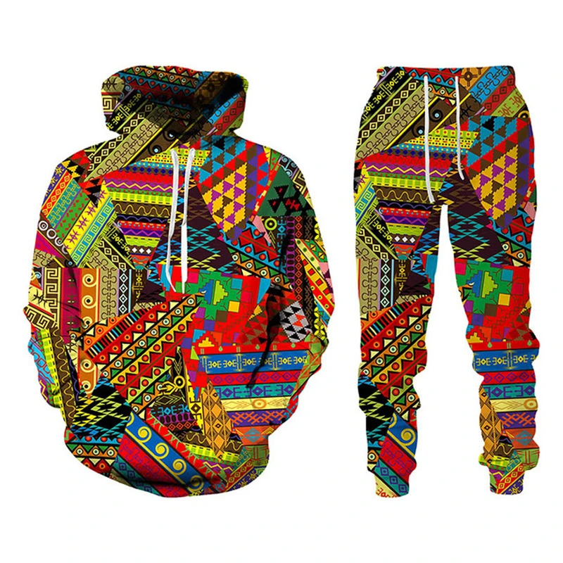 

Colorful Map Pattern Fashion 3D Printed Men Hoodies Sweatshirt Set Pants Sportswear Tracksuit Unisex Clothing Suit