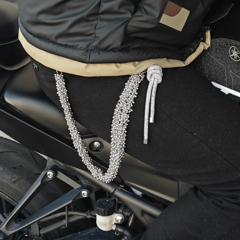 Original Rhinestone Knot Pendant Punk Pants Chain Fashionable Men And Women One\'s Waist Light Luxury Accessories Hip Hop Jewelry