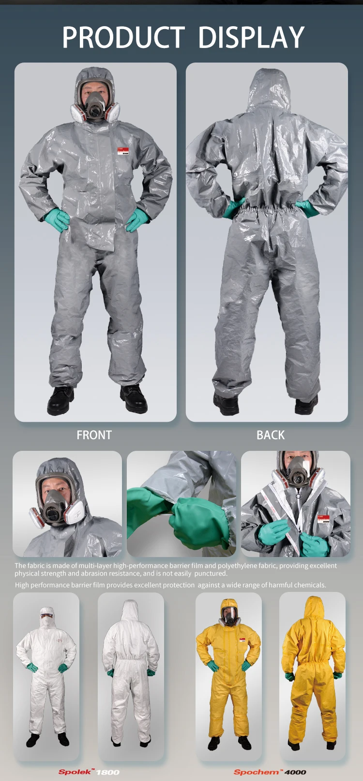 Protection Disposable Coverall Clothing Disposable Work Suits Laboratory Workwear For Chemical Type 3/4/5/6 Coverall