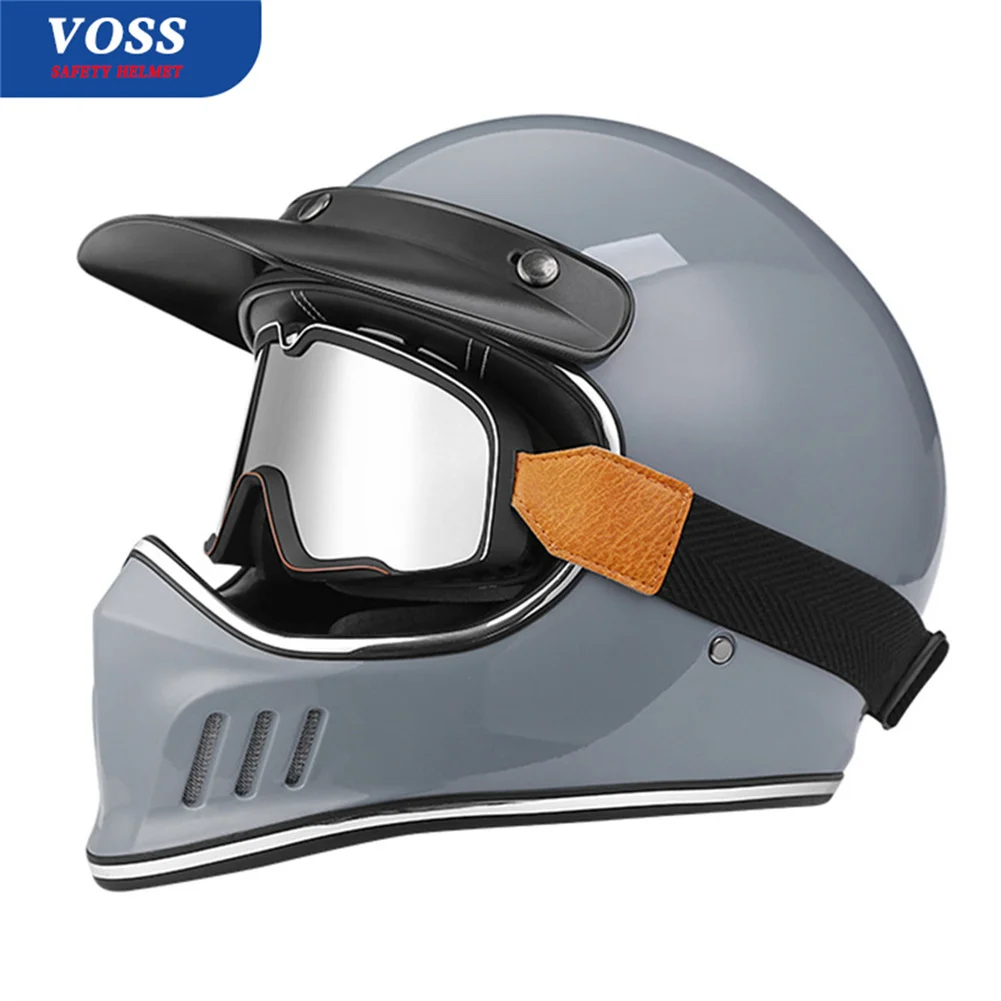 VOSS High Quality Motorbike Casque Vintage Fashion Off Road Motorcycle Helmets Professional Motocross Racing Full Face Helmet