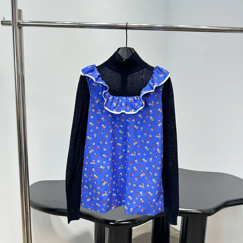 

High-quality 2026 new women's long-sleeved top with floral pattern, suitable for wearing in spring and summer xy26423144