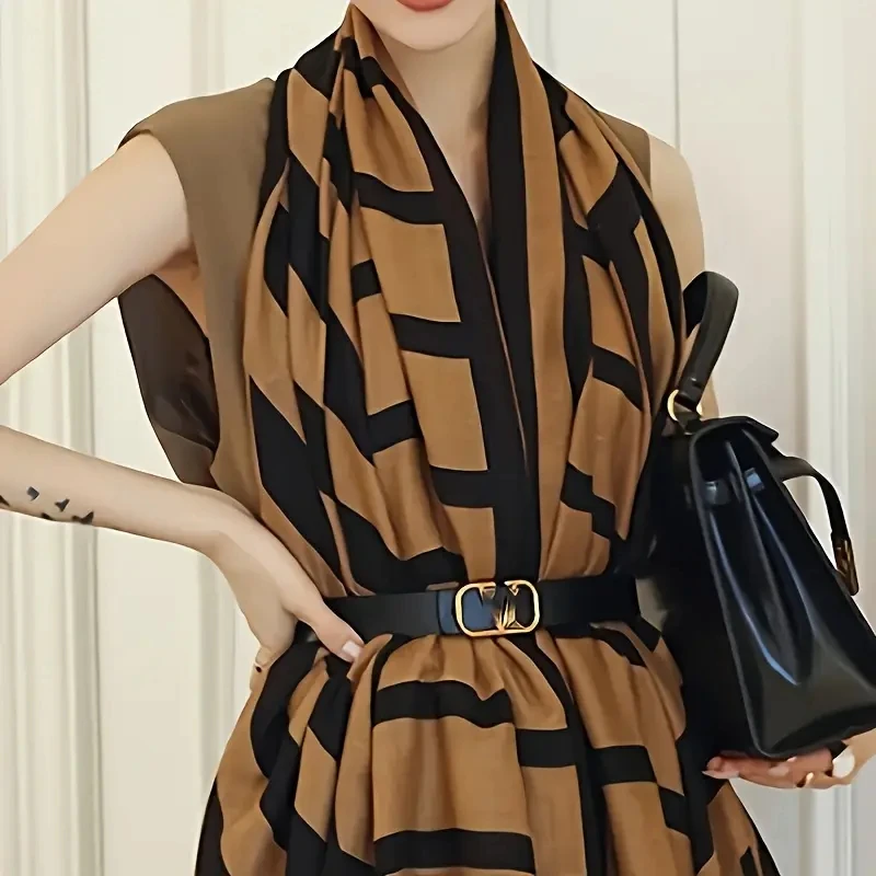 Modny bawełniany lniany lekki szal damski Ultra miękki oddychający szal Lato Jesień Zima Codzienne użytkowanie Modne akcesoria podróżne