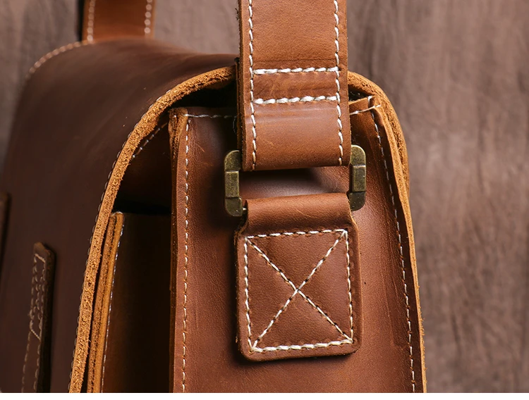 LUOKIR Retro Umhängetasche Crazy Horse Leder Schulter Tasche männer Echte Leder Crossbody Lokomotive Tasche Klassische Cambridge Tasche – Detail 8