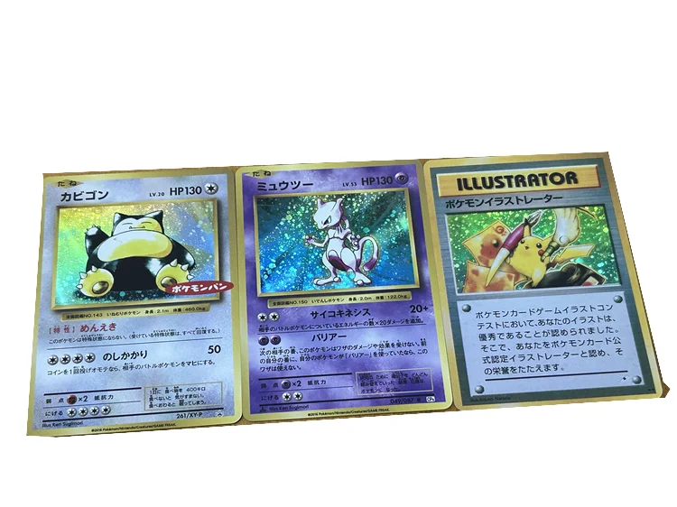 

3Pcs/set Diy Ptcg Pokemon Flash Card Collection Card Signature Card Transaction Cards Mewtwo Pikachu Anime Cartoon Gift