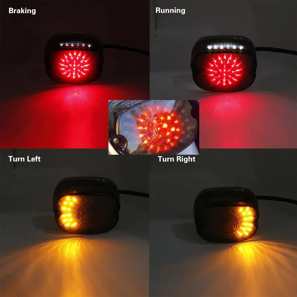 Motorcycle Rear Tail Light LED Brake Running Indicator Lamp Taillight For Harley Touring Softail Dyna Sportster XL883N XL1200N