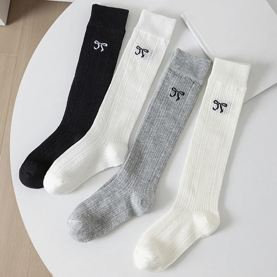 

1 Pair Girl Spring Summer Breathable Mesh Socks Korean Bowknot Student School Cute Stocking Children Calf Socks Fashion Clothes