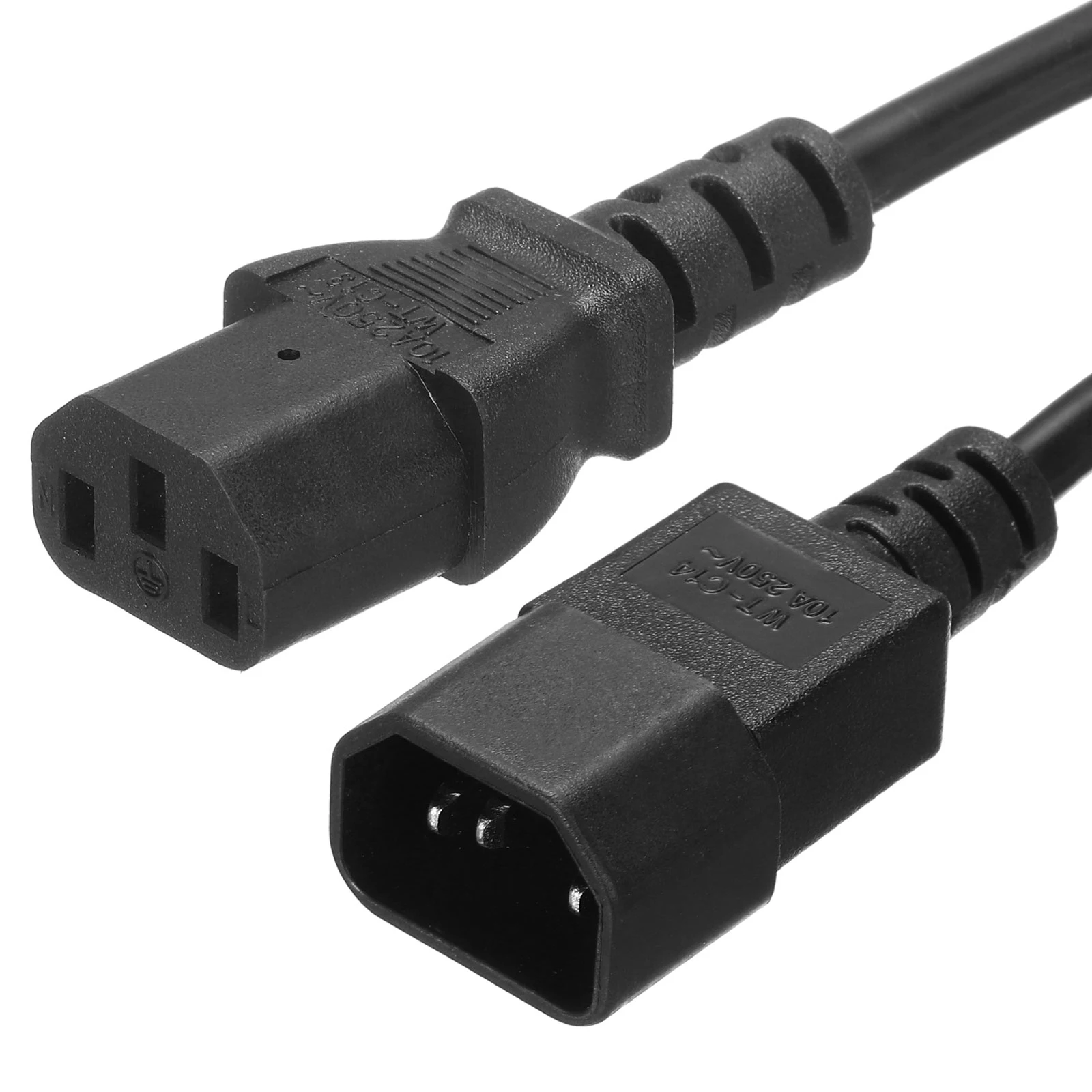 uxcell 0.5-10Meter AC Power Cord 3Prong C14 Male to C13 Female 1.5-2.5mm² 250V 10A PDU Cable for Laptop Electronics TV Computer