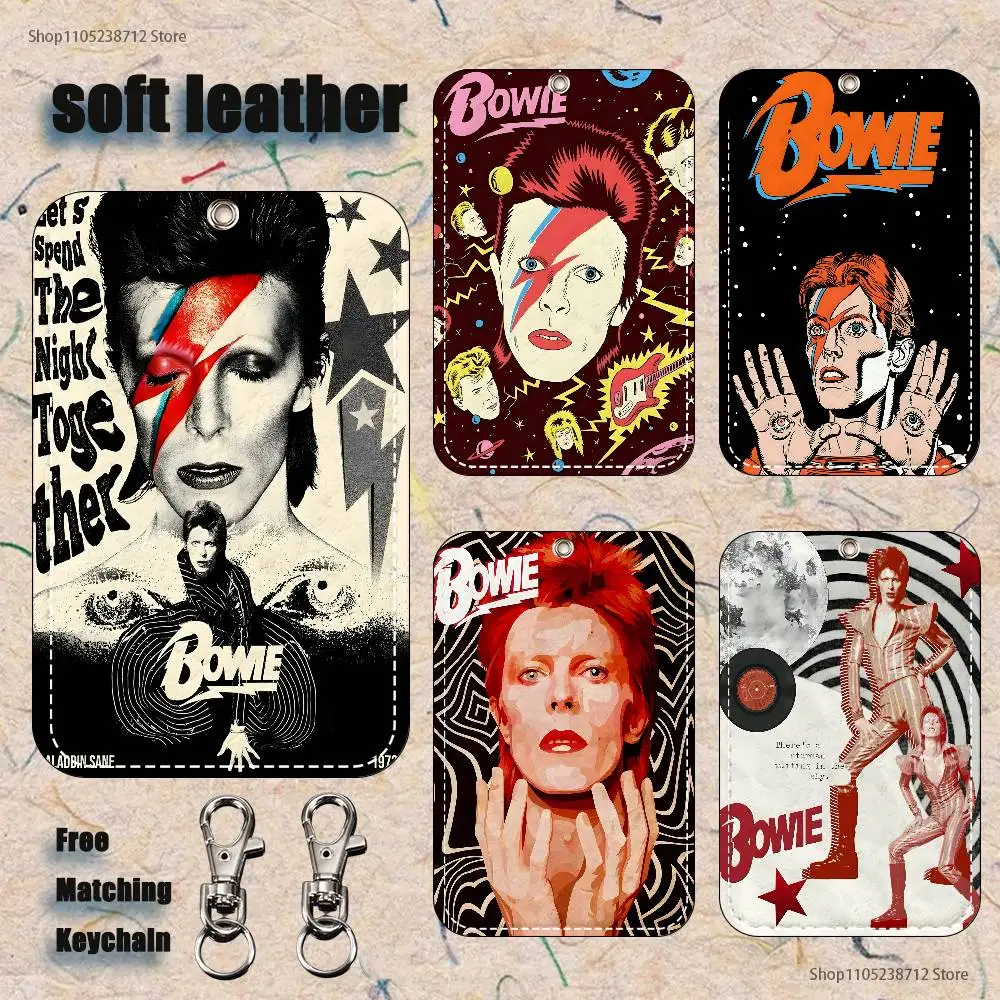 

Singer D-David B-Bowies Holder Keychain For Bank Business Work Card Holder Student Card Protective Case Bus Card