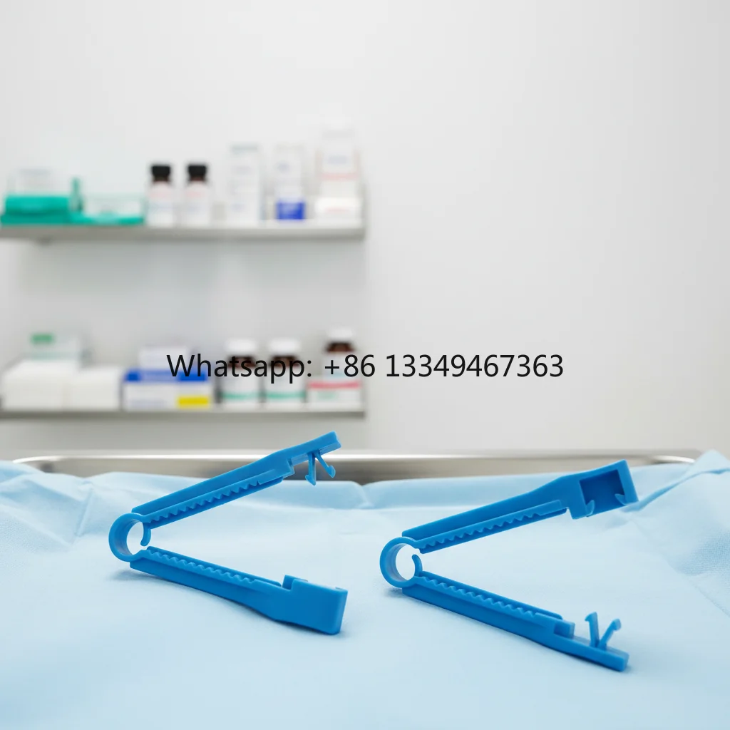 Medical Gynaecology Individual Pack Disposable Disinfection Type Two Pin Sterilized Umbilical Cord Clamp for Childbirth Delivery
