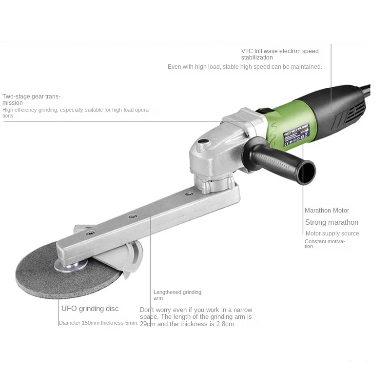 Angle Weld Grinder, Angle Grinder, Sander for Metal Processing, aço inoxidável, 800W