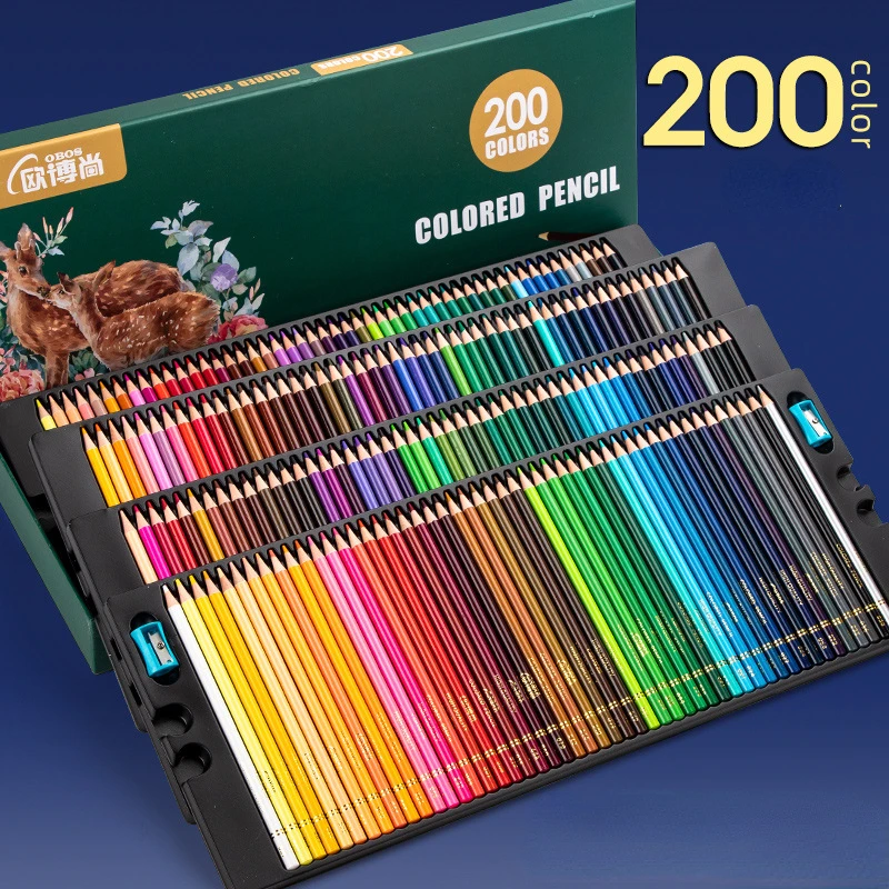 

48/72/120/150/200 Professional Oil Color Pencil Set Watercolor Drawing colored pencils with Storage Bag coloured pencils kids