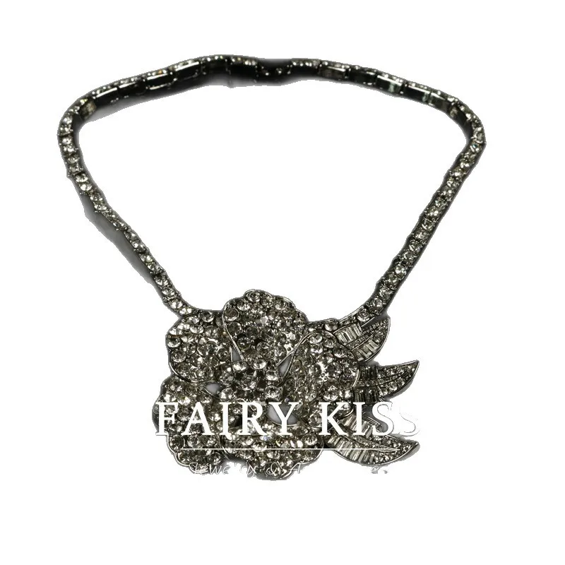 خمر انفصال قلادة بروش قلادة من الذهب الأبيض الماس الزهور قلادة سكرانشيليا بيجولتيريا #5