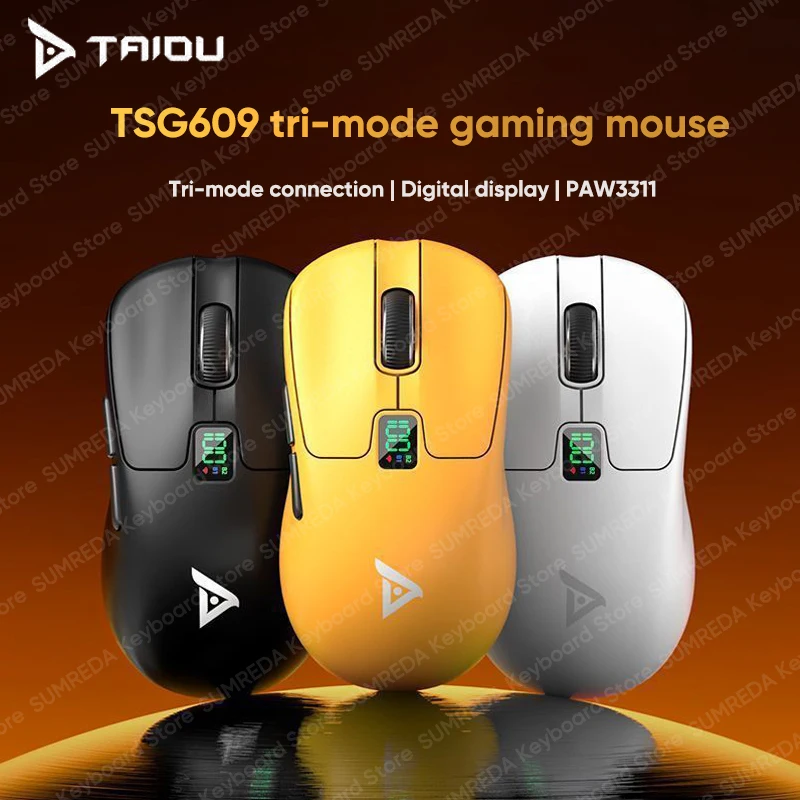 

SUMREDA TAIDU TSG609 Wireless Gaming Mouse PAW3311 500mAh Battery Bluetooth 2.4G Wired Lightweight Ergonomic FPS Esports Mouse