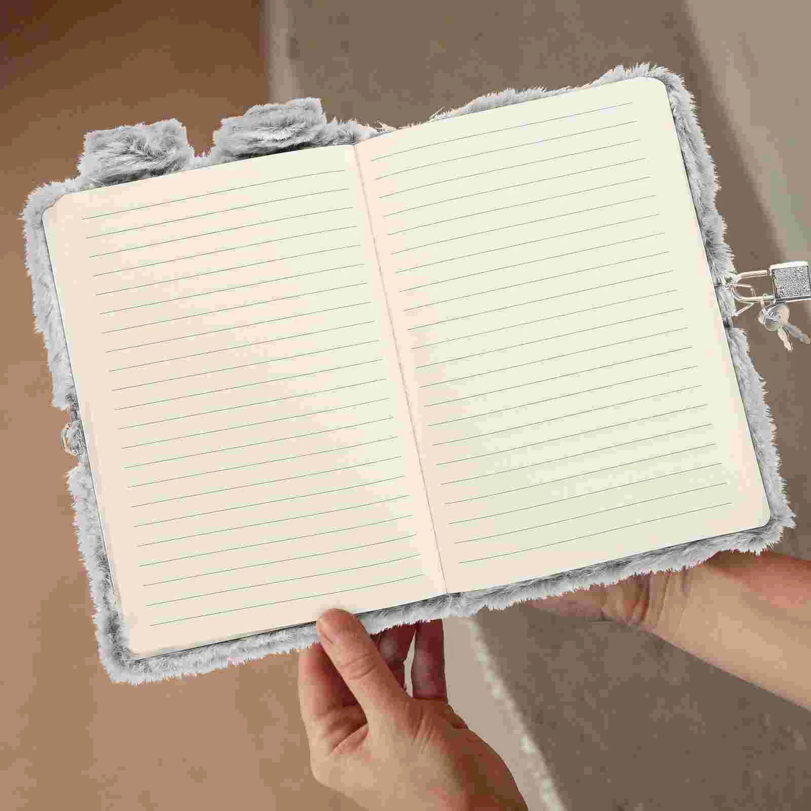 Cuaderno con cerradura, diario de dibujos animados, accesorio para niña, regalos femeninos, diario, cubierta de felpa de grabación esponjosa, Bloc de notas