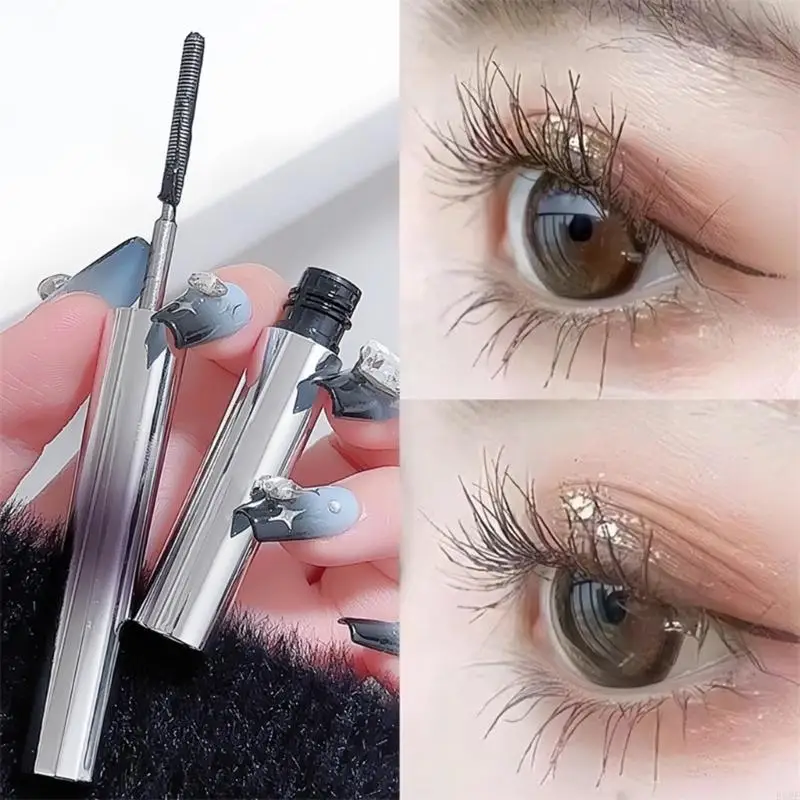 Mascara Iron Wand R3MF, Mascara kim loại không chổi than mới Mascara kim loại màu đen có thể giặt được, lông mi uốn cong lâu