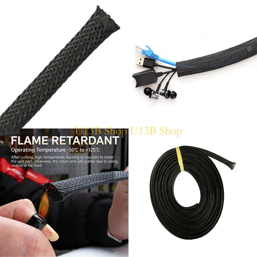 U13B Durability Cable Sleeve AntiScratch Protections For Home Appliances Pet Safety