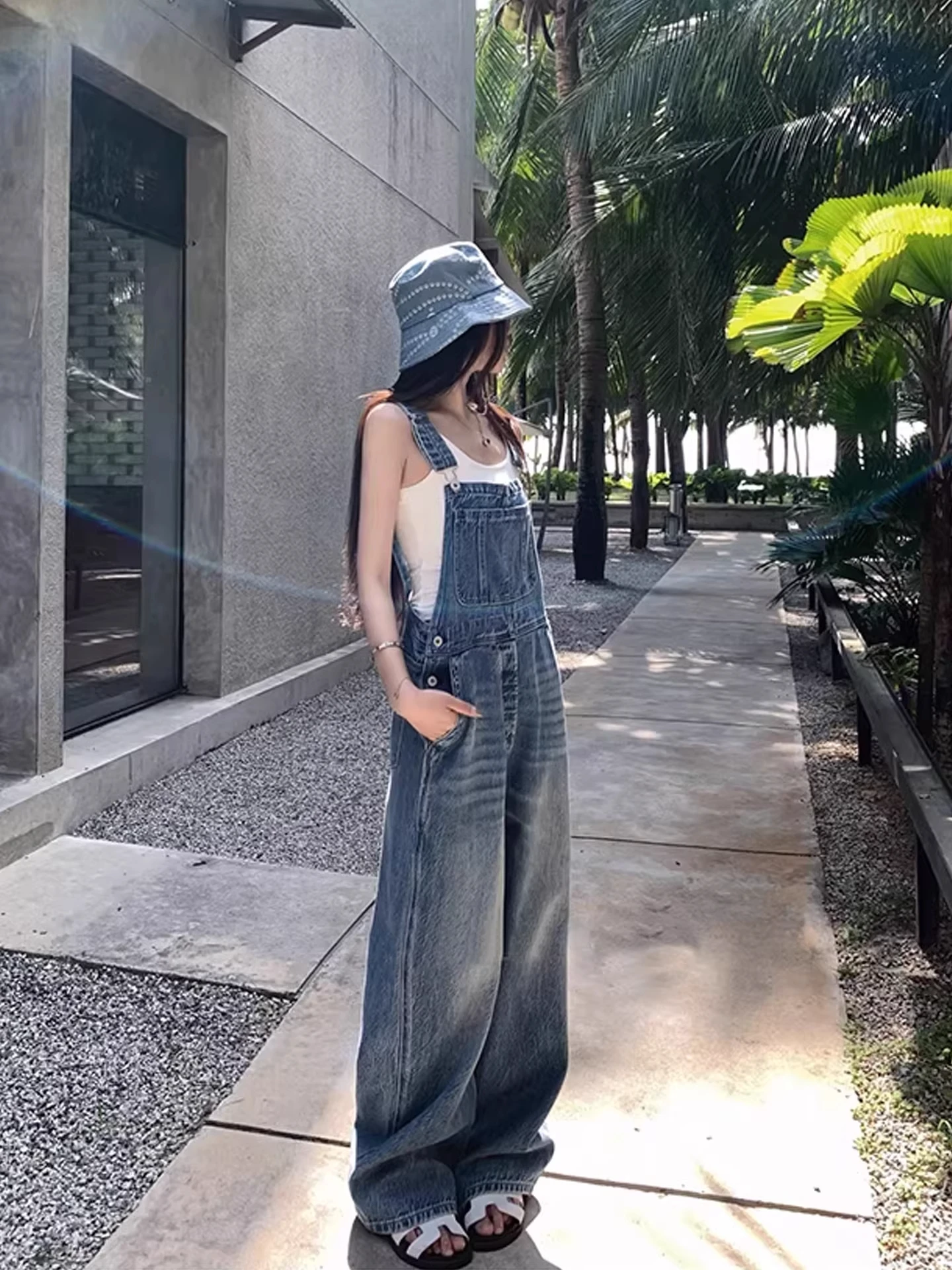 

Retro American Style Women's Overalls Summer 2026 New Workwear Small Size Loose Slim Straight Leg Wide Leg Jeans