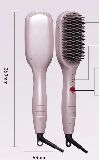5 Colors Custom Logo Portable Professional  Hair Straightener New Flat Iron Heating Comb Brush Hair Straightener