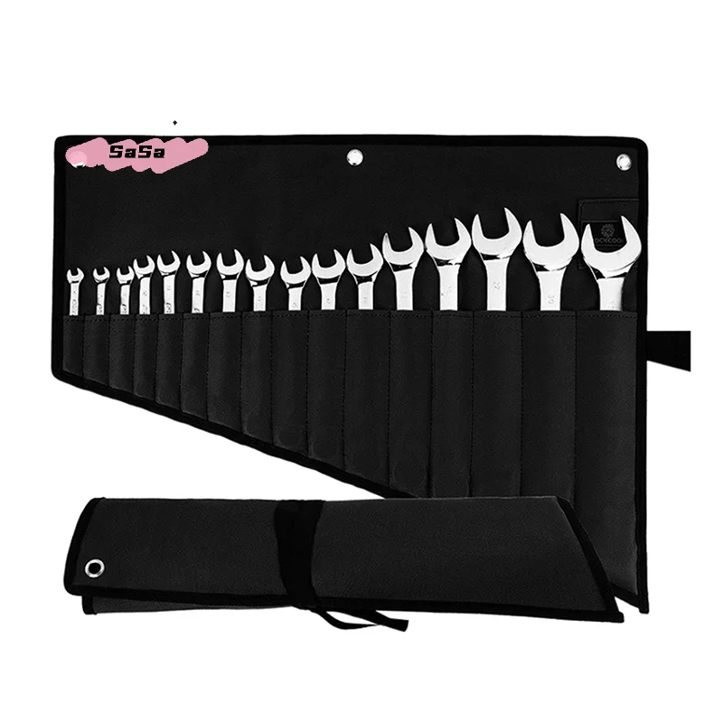 S-1/2Pcs Oxford Cloth Wrench Organizer - 16-Pocket Waterproof Tool Roll Pouch for Garage Workshop Home Maintenance