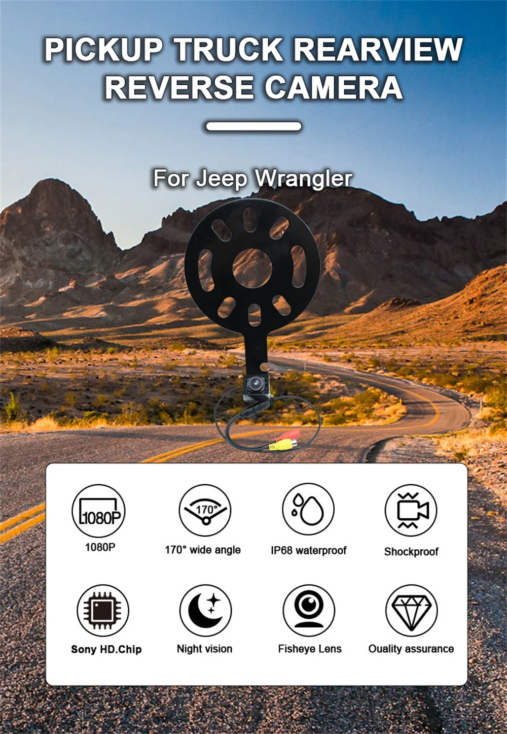 

170 ° Задняя камера заднего вида AHD 1080P для Jeep Wrangler 2007 2008 2009 2010 2011 2012-2018, камера заднего вида с ручкой пикапа