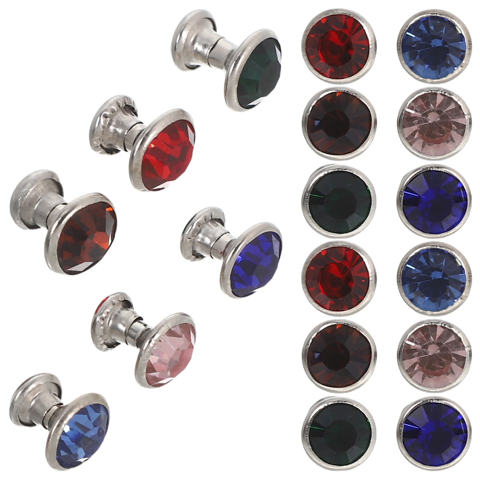 120Pcs Rhinestone Rivets Crystal Studs Craft DIY Bags Belts Shoes Collars Quick Installation Accessories