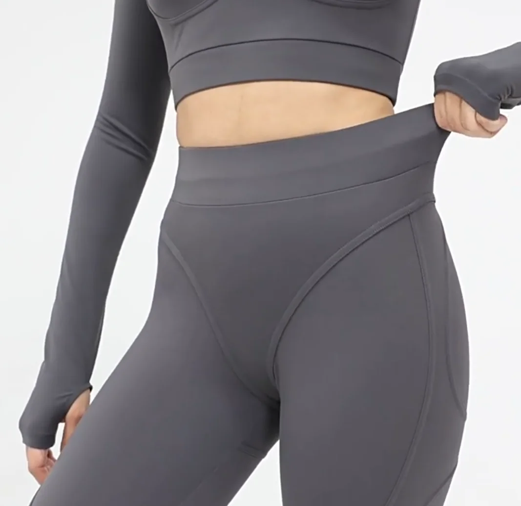 

Seamless Long-sleeved Yoga Sets Sports Fitness Hip-lifting High Waist Skinny Suit Running Workout Gym Leggings Sets for Women