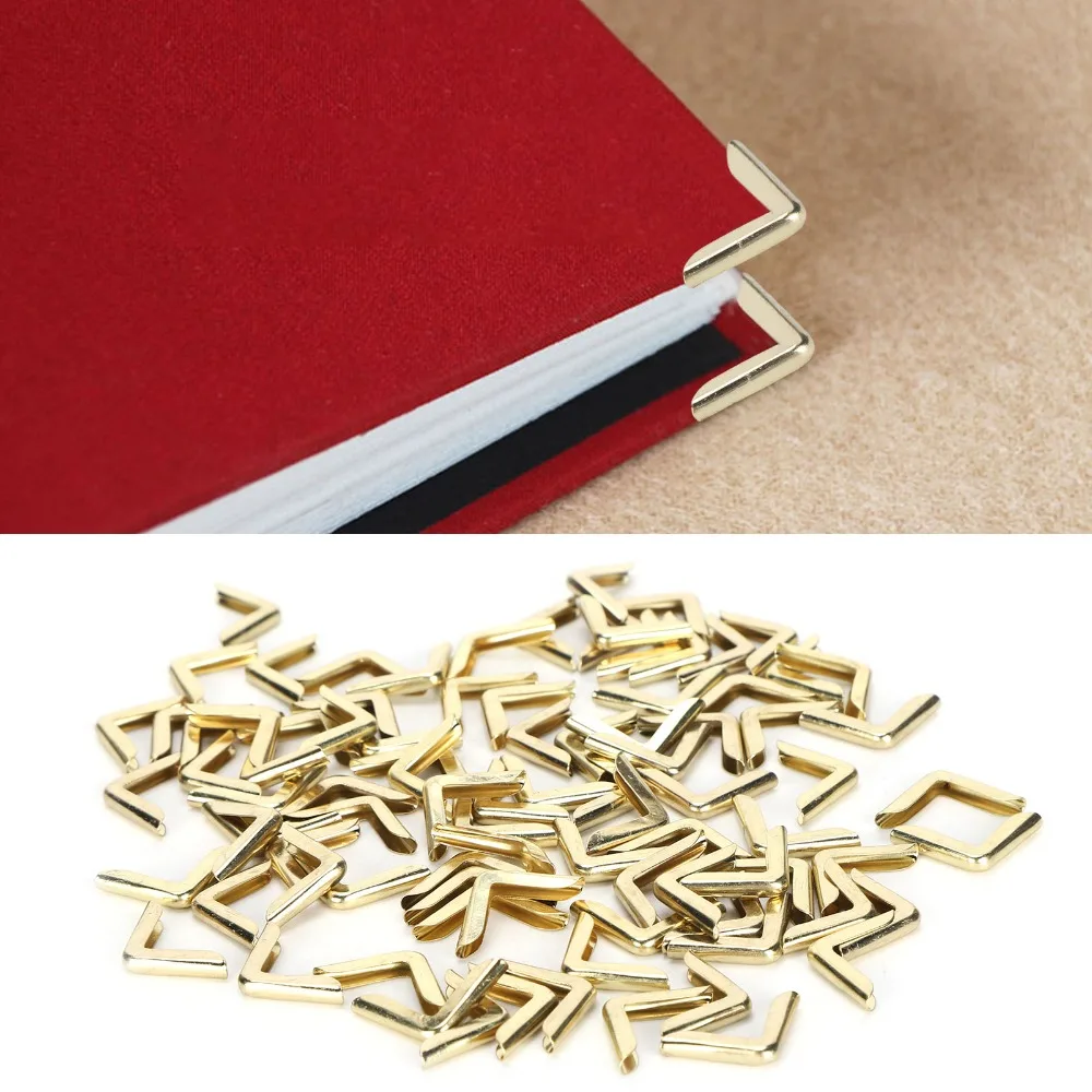 100Pcs Accessory Gold Corner Guard 14.5*14.5*2.3mm Durable Book Corner Protector Album Corner Protector Diary