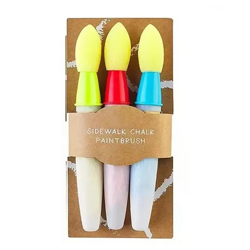 ABLK 18X Washable Sidewalk Chalk Paint Brush Set Soft With Foam Brush Head Chalk Paint Stick Paintbrush