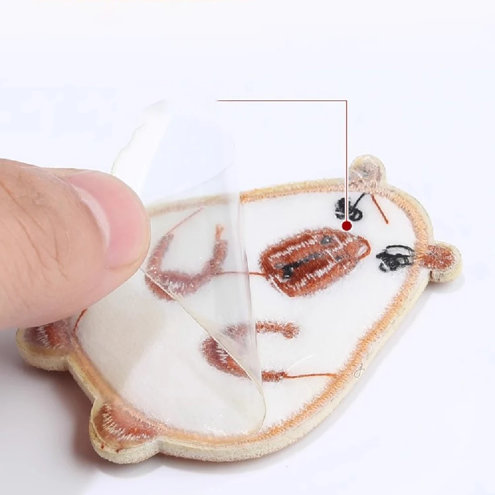 1 قطعة عصا لطيف على ملصقات التطريز الكرتون الحيوان ملصقات ذاتية اللصق للملابس DIY اكسسوارات الديكور