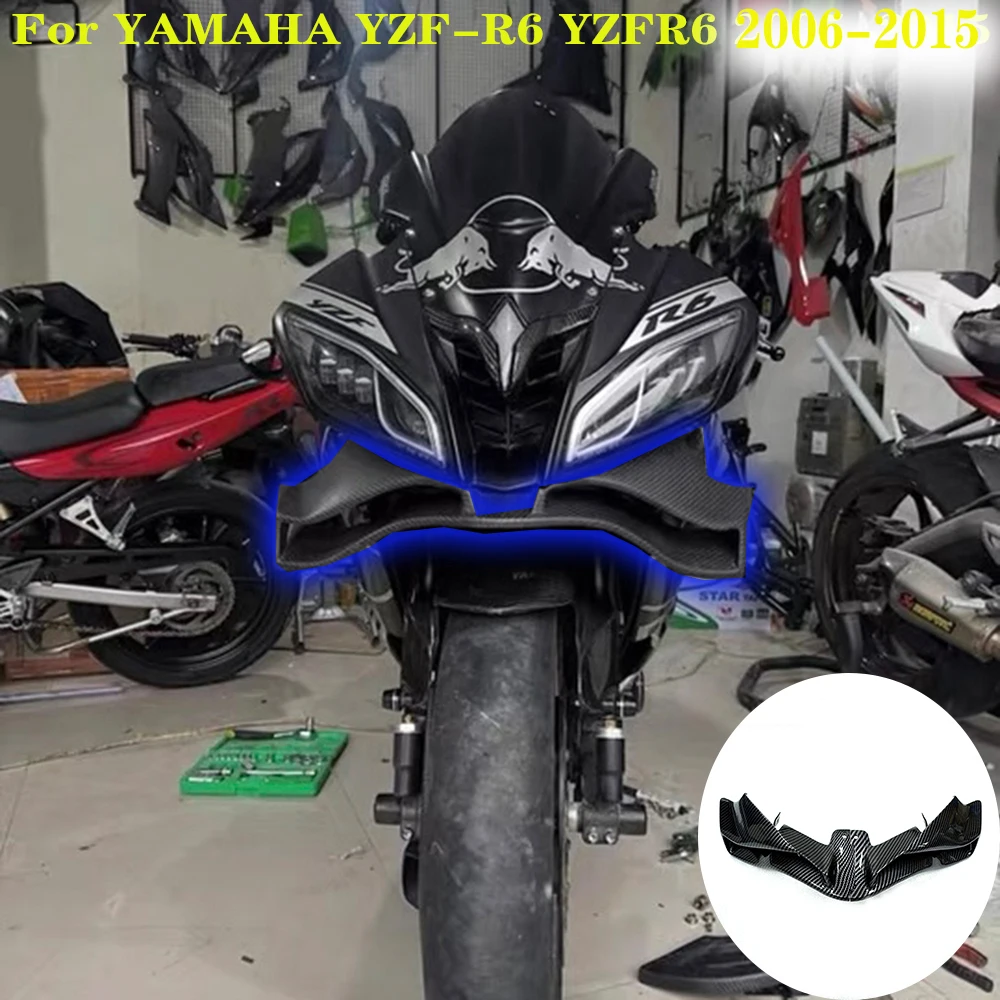 

For YAMAHA YZF-R6 YZFR6 2006-2015 Motorcycle Front Fixed Wing Spoiler Aerodynamic aileron Side Winglets windshield wing Fairing