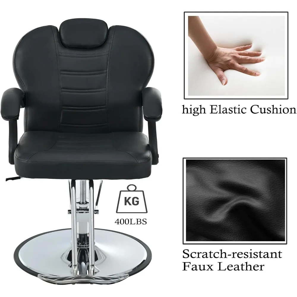 كرسي صالون الشعر، كرسي الحلاق المستلق للتصفيف، ارتفاع المقعد 37.4-41.7، مضخة هيدروليكية شديدة التحمل، كرسي الحلاقة القابل للتعديل