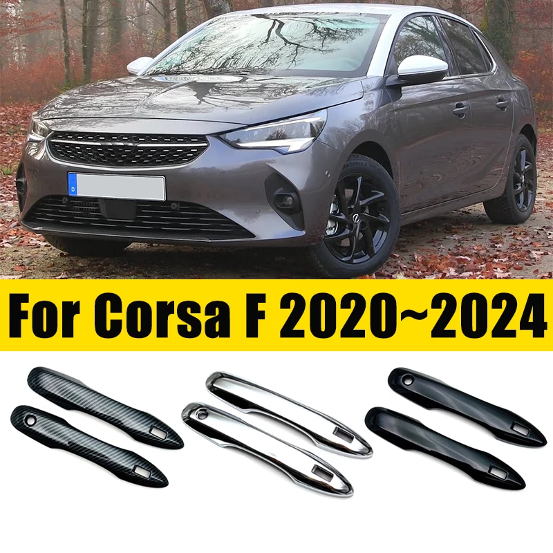 

For Opel Corsa F P2JO 2024 2023 2022 2021 2020 Decoration Anti-scratch Cover Trim Fiber Car Door External Handle Car Accessories