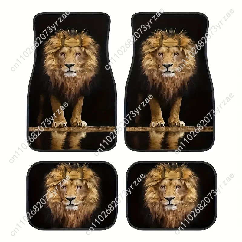 

lion 4pcs Universal Car Floor Mats All-Season Fashionable Auto Interio Absorbent Non-Slip Washable Car Floor Mats