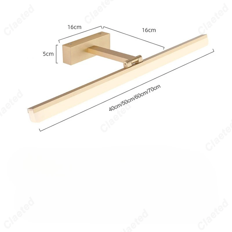 Lampada da specchio moderna e minimalista a LED in alluminio acrilico, comò da bagno, illuminazione di lusso