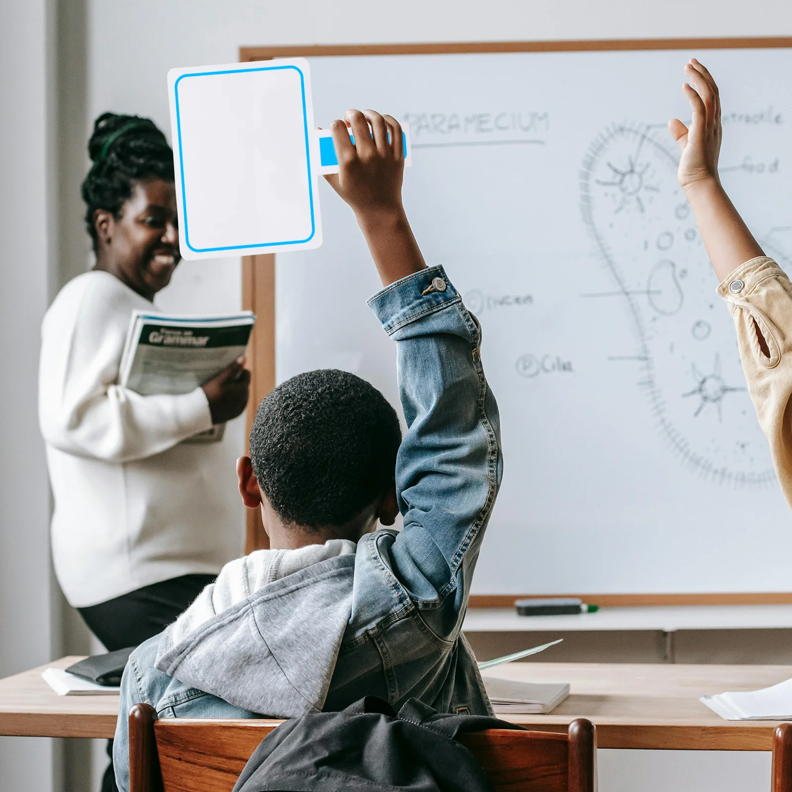 لوحة مسح جاف محمولة على الوجهين، سبورة بيضاء صغيرة لتصويت الطلاب في الفصول الدراسية، مجداف التعلم التفاعلي #2