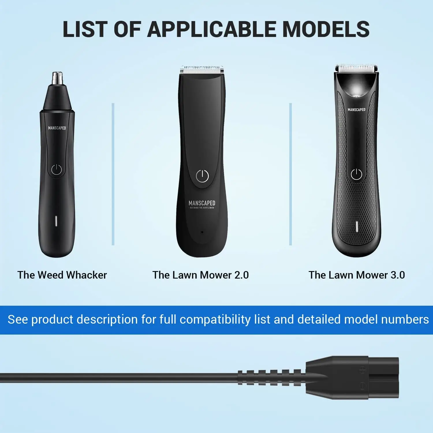 5V1A pengganti untuk pengisi daya baterai Dock dengan Adapter daya untuk pemotong rumput manscaced 3.0 & 2.0 pemangkas rambut selangkangan listrik