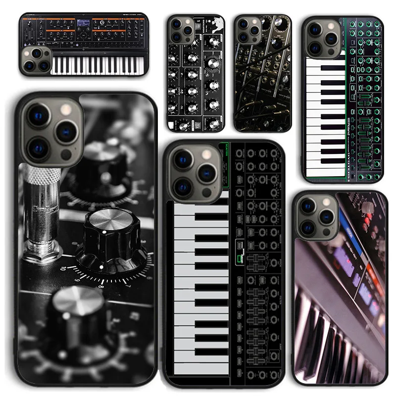 Synth Synthesizer Pattern Phone Case for iPhone 16 15 14 12 13 mini PLUS X XS XR 11 PRO MAX Back Cover Fundas Shell