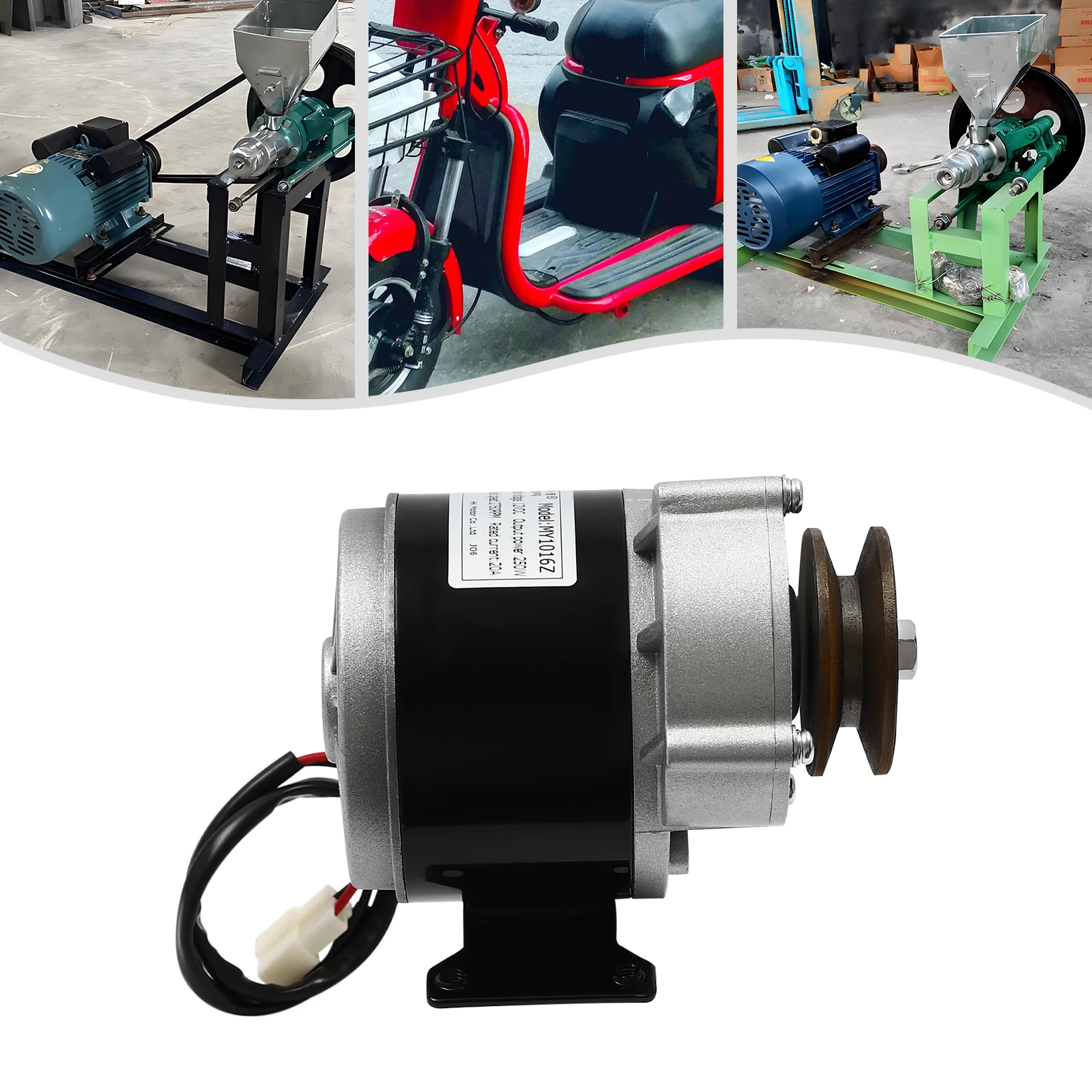 

Мощный редукторный двигатель постоянного тока 250 Вт — ток 14 А, крутящий момент 1 Н·м, железо-медный корпус, простая установка для электросамокатов и оборудования