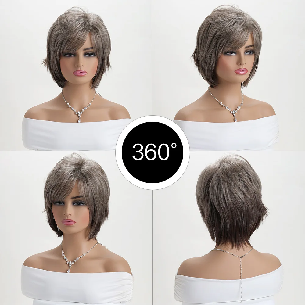 Synthetic Fashion Wig for Women Short Wavy Natural Style High Temperature Fiber Realistic Cosplay Headwear Party Everyday Use