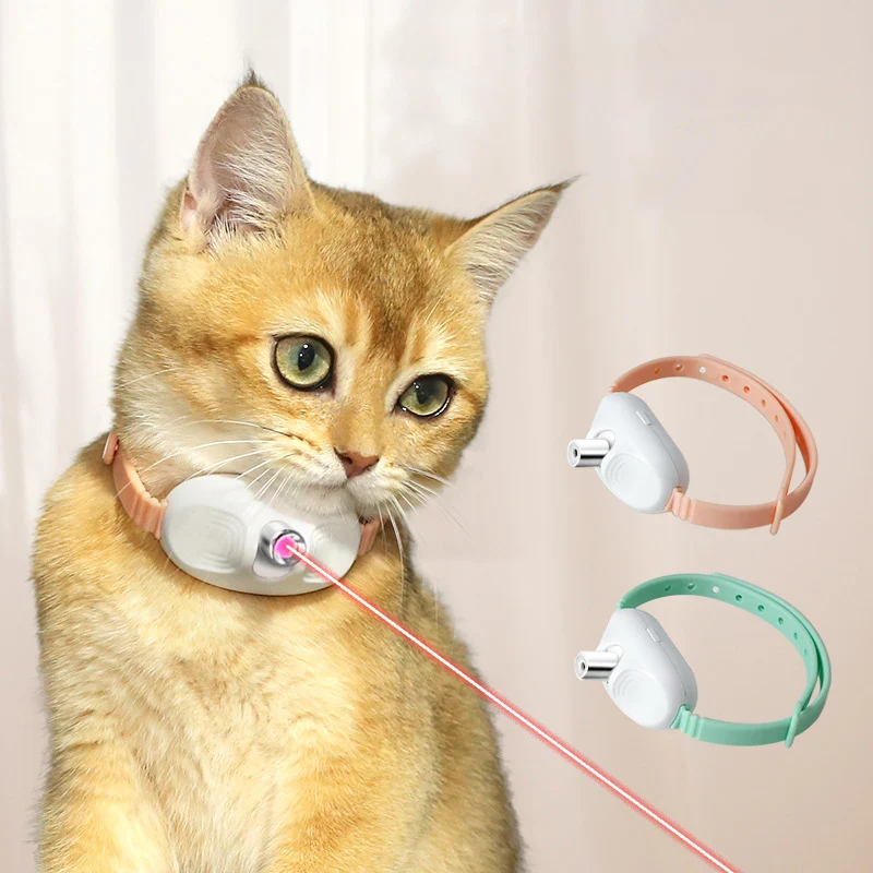 Laser Cat Collar Teasing Cat Electric USB Charging Kitten Automatic Cats Toy Smart Laser Teasing Cat Interactive Toy