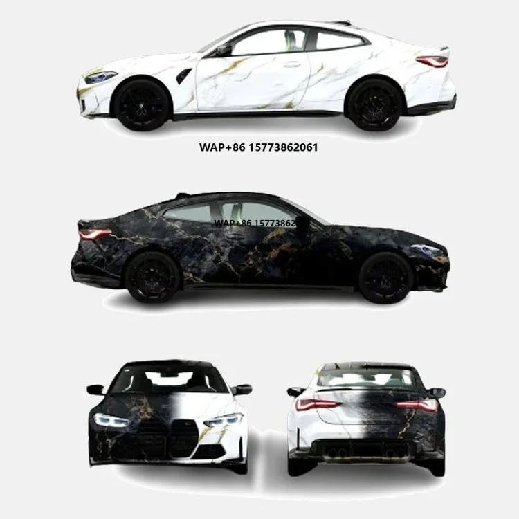 

Самоклеящаяся виниловая пленка для авто с индивидуальным дизайном под мрамор, наклейки для автомобилей