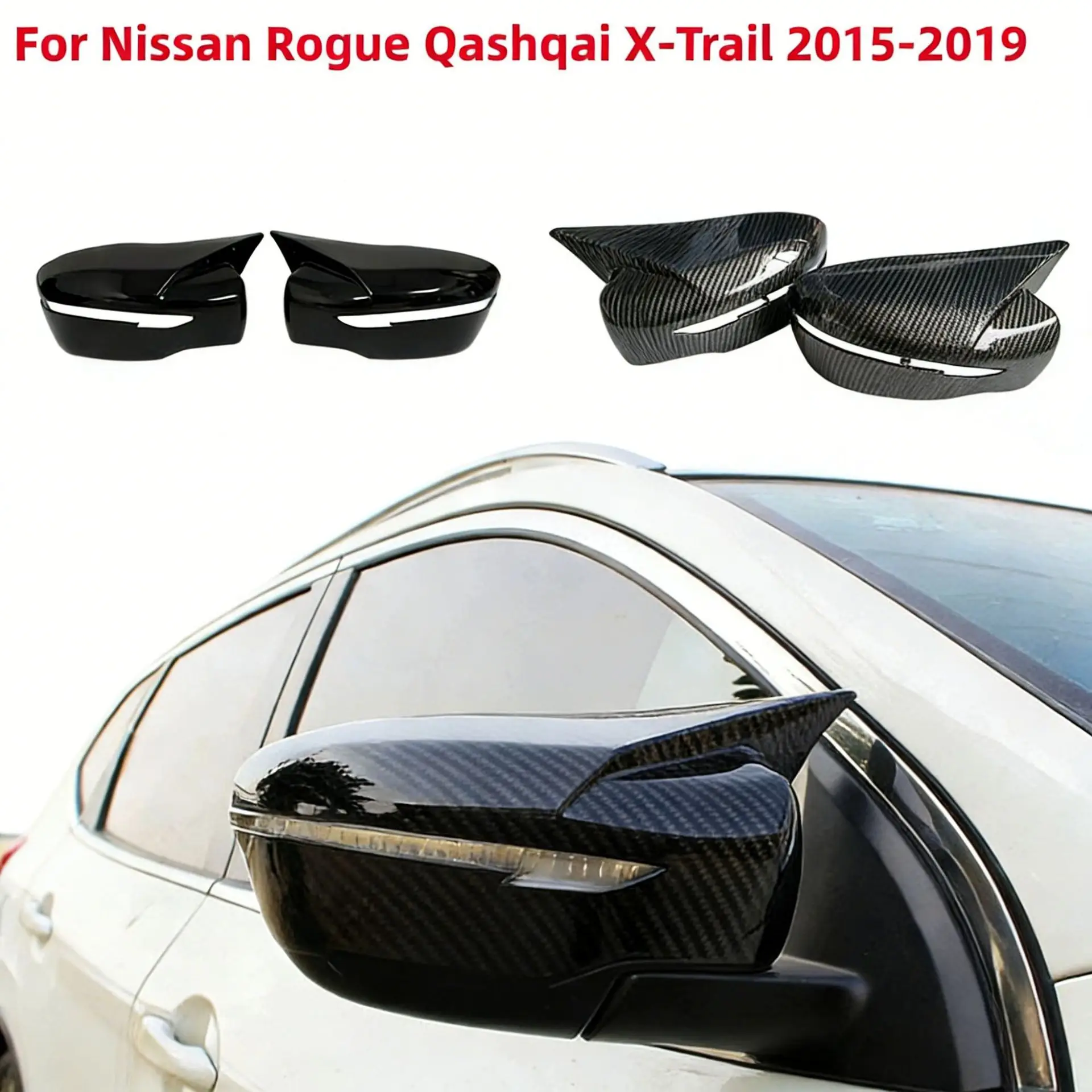 Suitable for 2014-2019 Nissan X-Trail Rogue horn rearview mirror cover reversing mirror cover modification