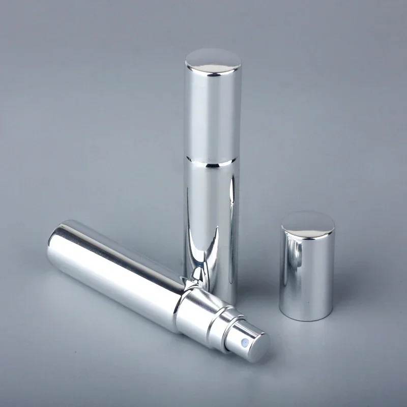 6PCS 10ML Portable UV Glass Refillable Perfume Bottle With Aluminum Atomizer Spray Bottles Sample Empty Containers