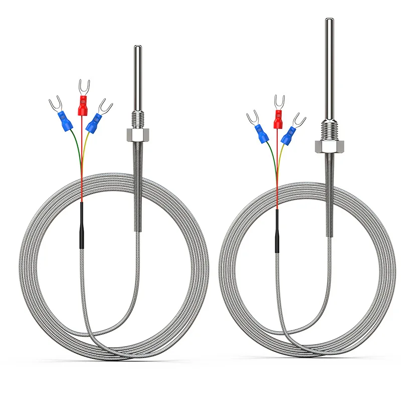 Stainless Steel PT100 Temperature Sensor 3-Wire Class A M4 M6 Digital Thermocouple Bayonet Probe